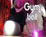 MistresOnline is sitting on a gym ball from sport good ball guy sex