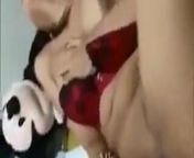indonesian asian girl with bald pussy plays with red dildo from indonesian asian sex