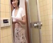 Japanese mom joins not her step son in bath from mom bath