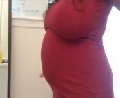 Pregnant Yuutuber bra less bellyshot from dress less and bra less sonakshi