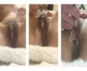 Girl shaves very hairy pussy with cum inside, Russian hairy porn from very hairy pussy shaving in the shower