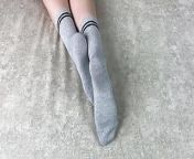 Girl in bed strokes her legs in gray cotton socks from ai leg gray brilliant show boob in 15 age boy sex video