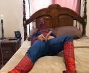 Spider-Man Whacks Off N Suit 2 Cum from hero banny gay n