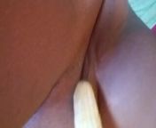 Fuck your veggies!! from horny desi girl stuffing veggie in pussy and masturbating hard mms