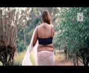 Puja White Color Saree from rose color saree aunty video