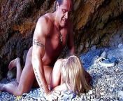 Sunbathing gets extra fun when a fit blonde nudist sucks from biggest pussy beach girl fun