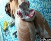 Girl Massages her Suds Covered Tits Before Creaming from indian girl sud