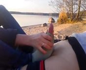 Oksi did footjob in a public place by the pond from pond girls sex video free