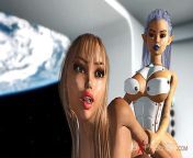 Earth orbit. Sci-fi sex android plays with hot young blonde from sex android mmd