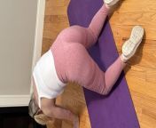 67-year-old, porn star, pink leggings, yoga from granny yoga