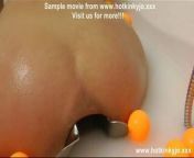 Ping-Pong balls fun bath with XO speculum and full open anus from open bath sex