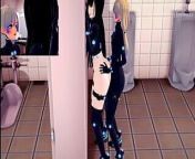 Reika - Sex in a public toilet during a mission (Gantz) from toilet during