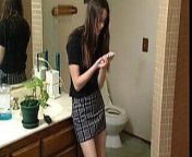 Young guy and slutty brunette fuck in the bathroom from american fuck in teen