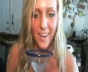 Naughty girl likes to drink her own juice from cut gils squirting drink own her mout