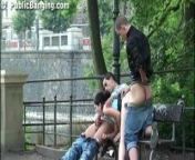 Gangbang with a cute teen in the middle of a city center P 2 from roket tube p