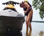 Jet skiing mom having sex in the river - ALMOST CAUGHT from mom having sex
