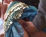 Chubby Indian babe with big ass on bed sucking and fucking two hard cocks from young indian babe sucking hard
