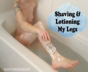 Nova Minnow Shaving Legs in Bath and Lotion on Feet from floor length hair model