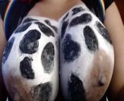 Udderly delicious milk makers, cow bells on this dame from milk moms too delicious breast milk