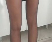 Close-up nylon stockings sexy leg from turban nude