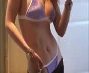 Bella Thorne showing off her body in blue bikini. from bella thorne spanking her wet naked ass in slow motion