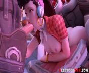 Dva and Mercy blowing big dick and fucking hard from blowing big dick