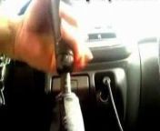 Gear Shift in Ass and Pussy from masturbating with car gear shift