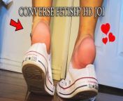 Converse Fetish Shoe Play Shoe Dangle Latina Size 8 Soles Heel Popping Shoe Fetish No Socks Thick Soles White Toes HD from crushed heel shoeplay
