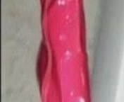 Red pvc thigh boots cumshot from spin and remove clothes