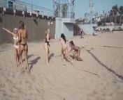 amazing girls playing beach volley from atlet volley ball