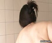 Japanese brunette naked Emiko Koike masturbate in bathroom uncensored from japanies girl naked