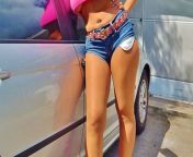Sofia's ass and legs in jean shorts and hooker heels from kim gaon jean shorts bigo live