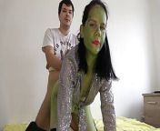 Sex and oral creampie with green female alien Anna from sex andgral