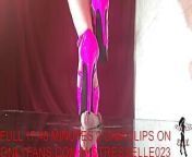 Mistress Elle tortures her slave's cock with her pink high heels from high heels ball trampling cum in feet