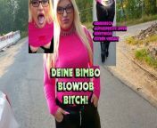 Yout Bimbo Blowjob Bitch! from german slut with big fake tits fucks many strange