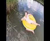 Playing with a Water Donut Naked in the Lake from 武汉东西湖少妇按摩 微信9570335 志在真诚 0304