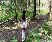StepSis fucks herself in the ass and in pussy in the forest, while no one seels - Lambie from forest bath sex school girl mms video fire
