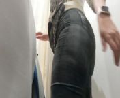 My big ass trying on some leggings in the shop - love it all from teen girl trying center