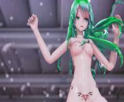 MMD GIRLS - HENTAI MMD 3D DANCE, UNDRESSING, GREEN HAIR COLOR EDIT, SMIXIX from www passionring com green hair fucked by