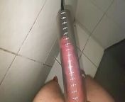 naughty stepsister caught me using the penis pump in the bathroom with my 7 inch dick and came to share the shower with me from washroom with sister