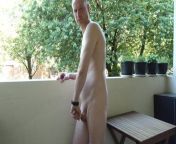 Kudoslong On The Balcony Undressing Naked, He Shows His Semi-Erect Shaved Cock And Wanks Till Erect And Gets Dressed from bollywood gay naked he