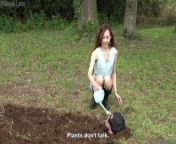 Japanese CFNM Femdom Risa waters the human plants from risa omomo nude