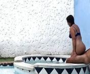 LATIN COUPLE GET HORNY IN THE POOL AND END UP FUCKING OUTDOORS from horny mature latin couple sucking and fucking hidden cam video 3gp