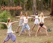 Outdoor Yoga Lesson with Lesbian Aussies from lesbian video com