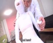 Subtitled bizarre Japanese woman bandaged head to toe from desi woman nude in hospital