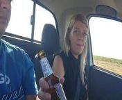 Sweet tinder date 's first blowjob while driving from amateur swallow cum while drive