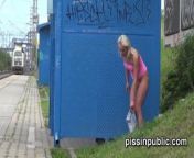 Stingy barbies don't pay for WC and risk peeing in public from wc pissing russian