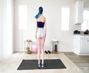 Casting and Creampie Blue Haired Teen Jewelz Blu Who Has a Perfect Pussy from yoga and real sex blue film