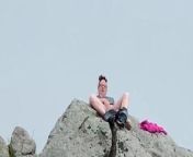 Zoey masturbating in public high up on a rock in the harbor from sex harbor berazers khashen