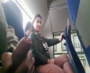Voyeur seduces Milf to Suck&Jerk his Dick in Bus from sex in bus